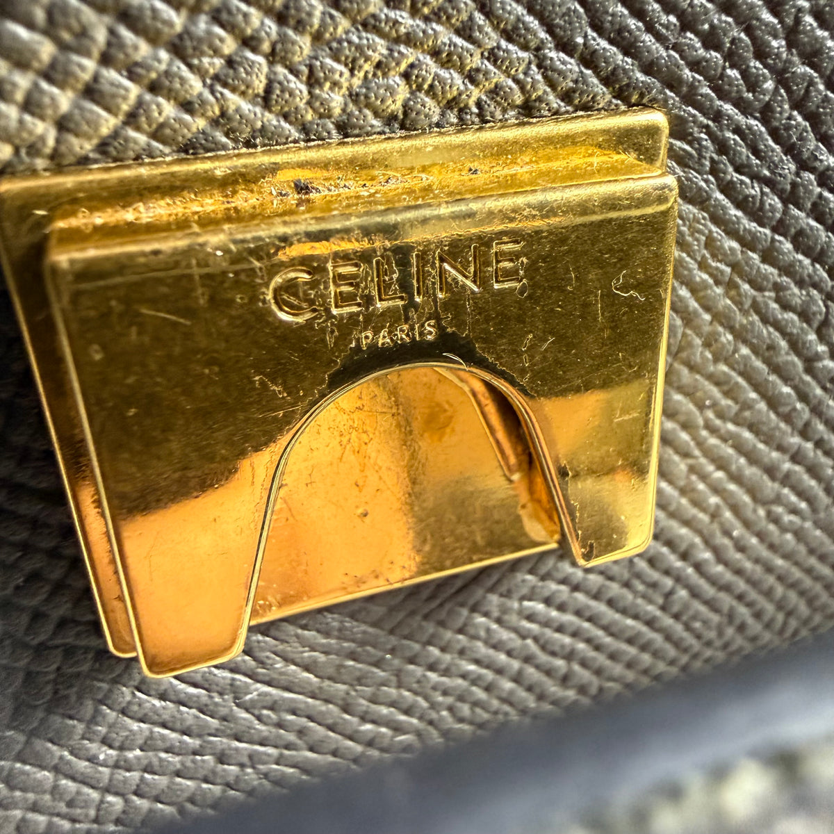 Celine Micro Belt Bag in Grey Grained Calfskin