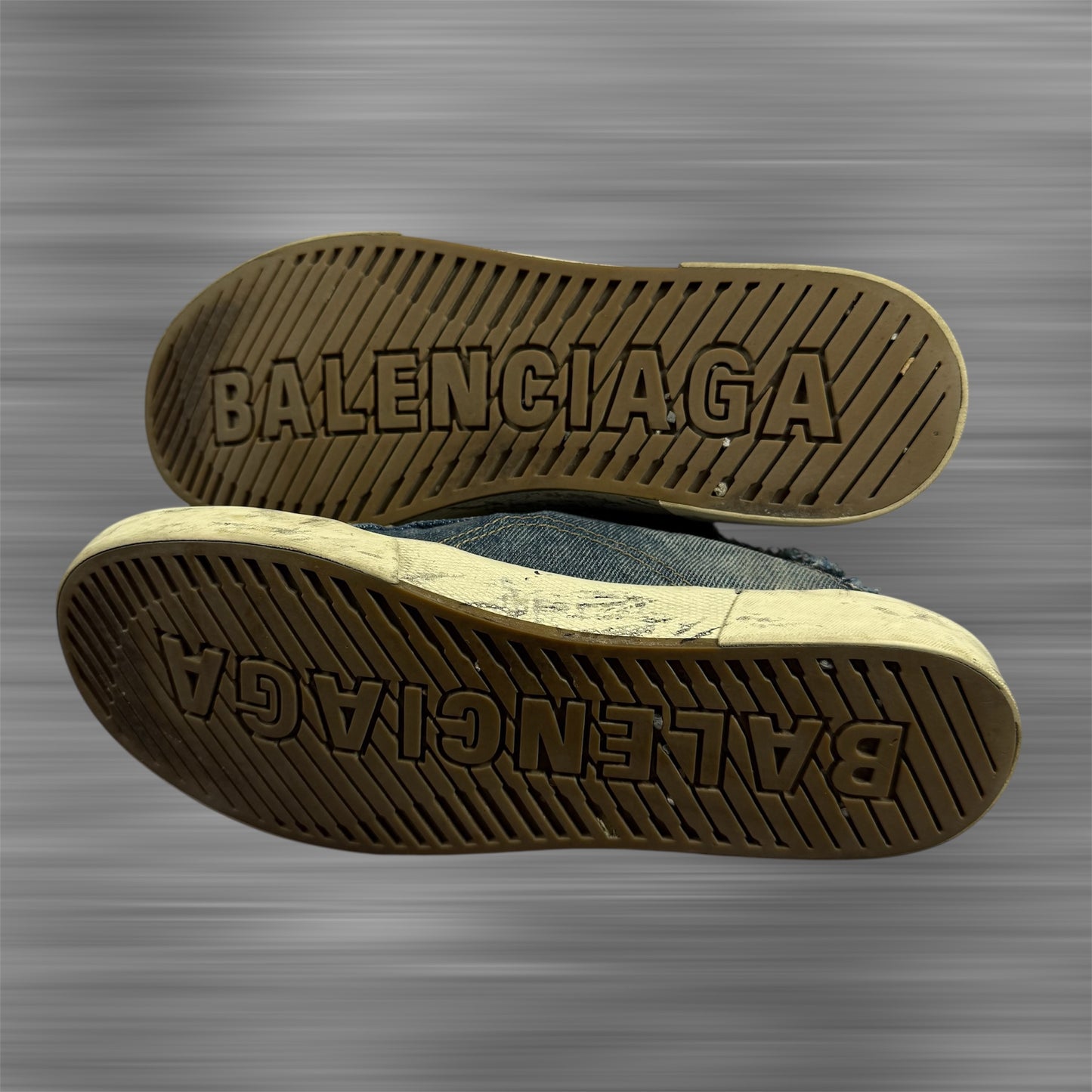 Balenciaga Mules Destroyed Denim & Rubber