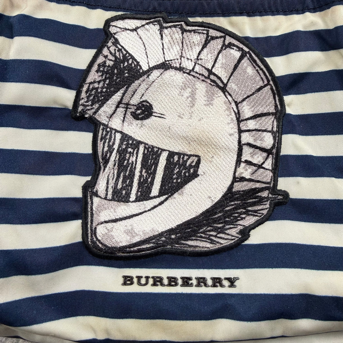 Burberry Striped Knight Embroidered Nylon Backpack