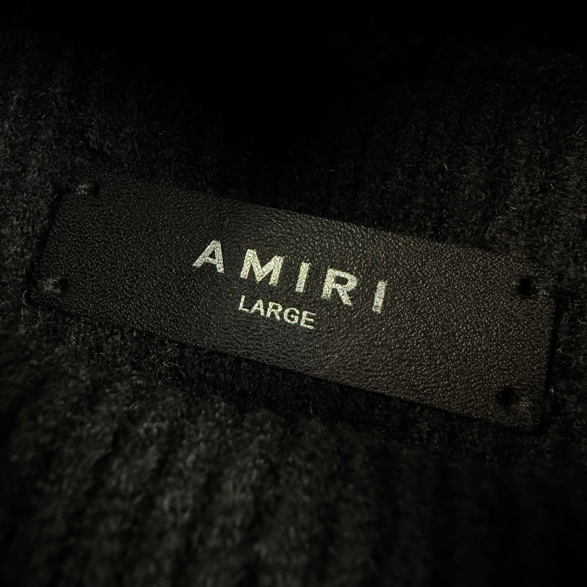 AMIRI Black Cashmere Military Patch Turtleneck Sweater