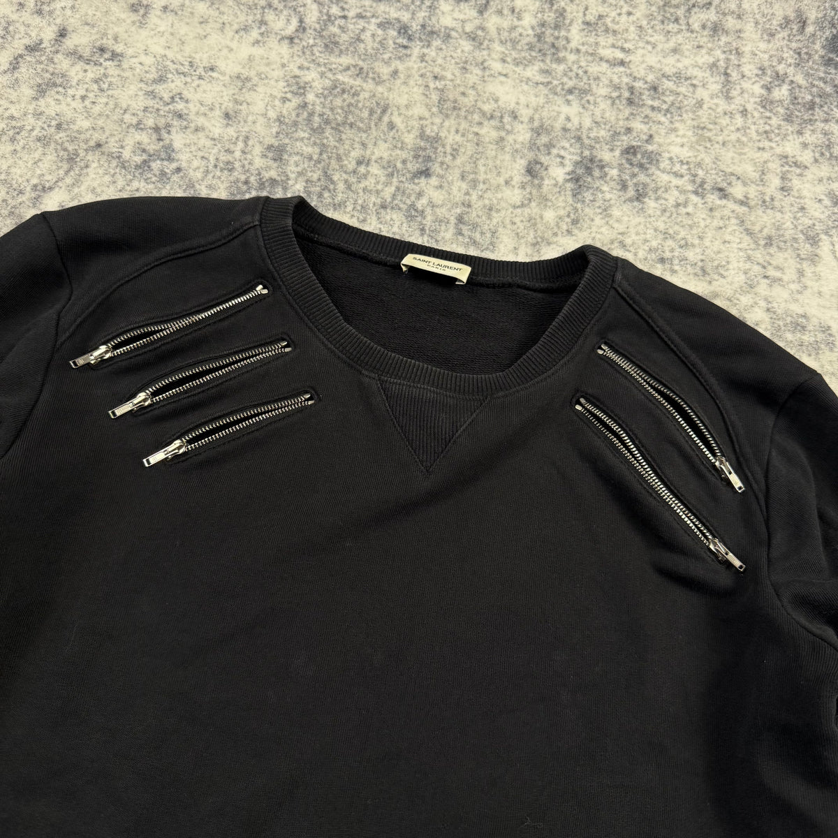 Saint Laurent FW/15 Five-Zip ‘Black’ Creneck