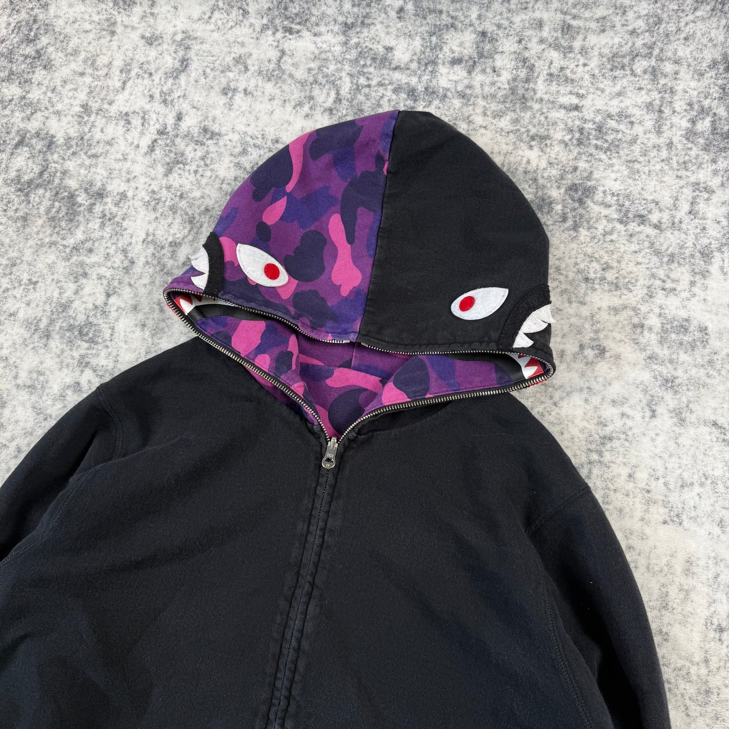 BAPE PONR Reversible Shark ‘Camo/Purple’ Full Zip Hoodie