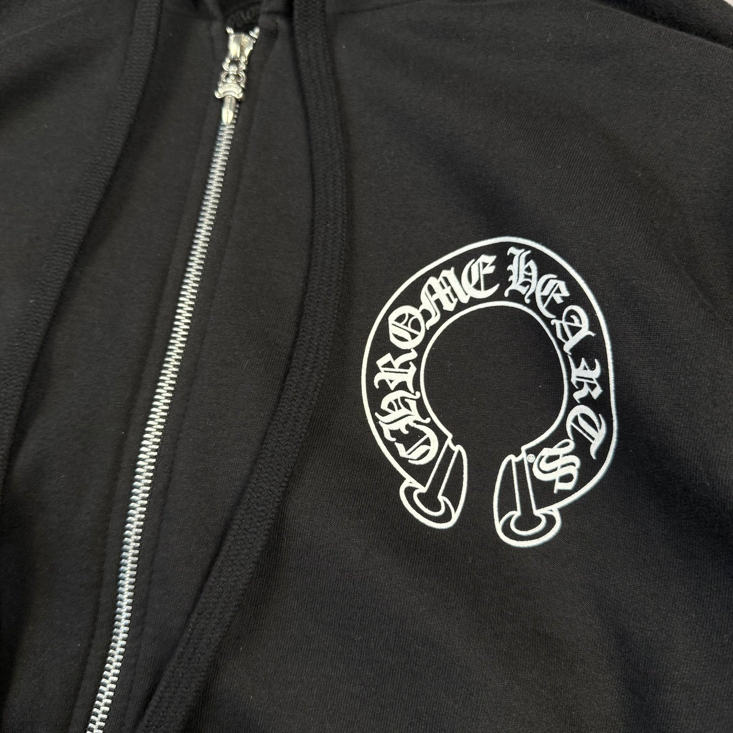 Chrome Hearts Floral Horseshoe Zip Up Hoodie