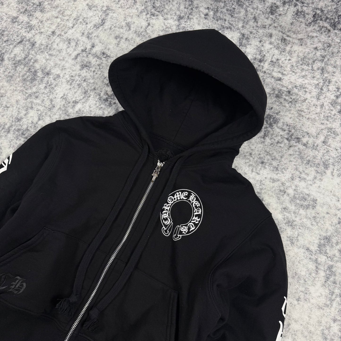 Chrome Hearts Thermal Horseshoe Logo Cropped ‘Black’ Zip Hoodie