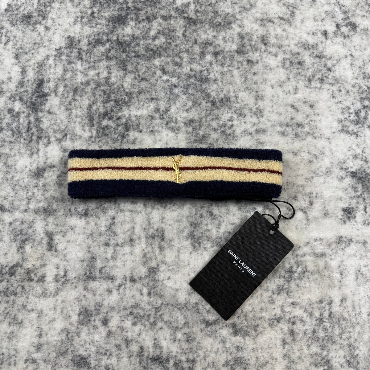 Saint Laurent Gold Logo Headband