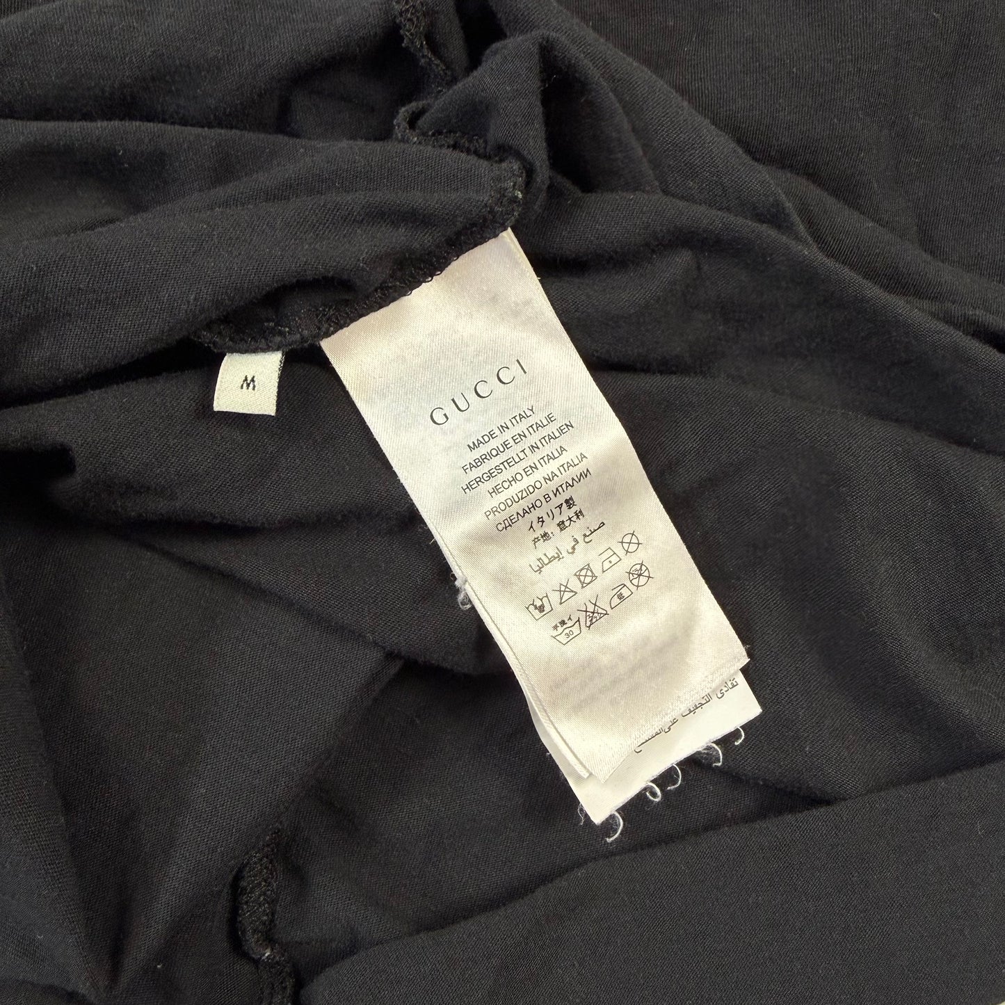 Gucci Vintage Logo Print Distressed ‘Black’ T-Shirt