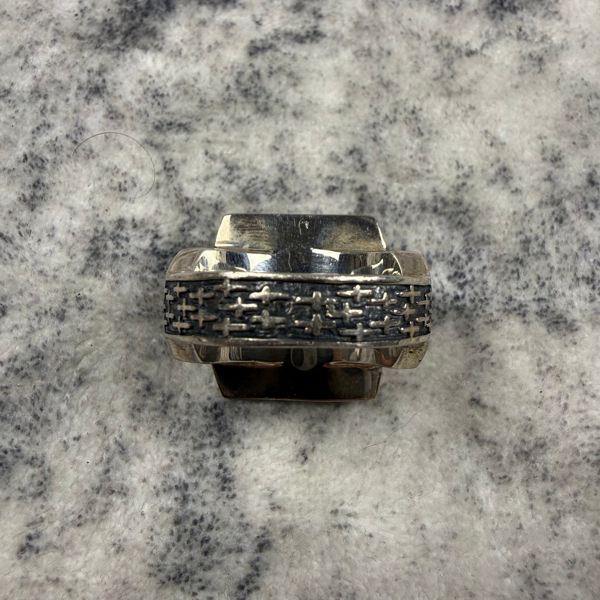 Clocks + Colours Sterling Silver Black Stone Signet Ring
