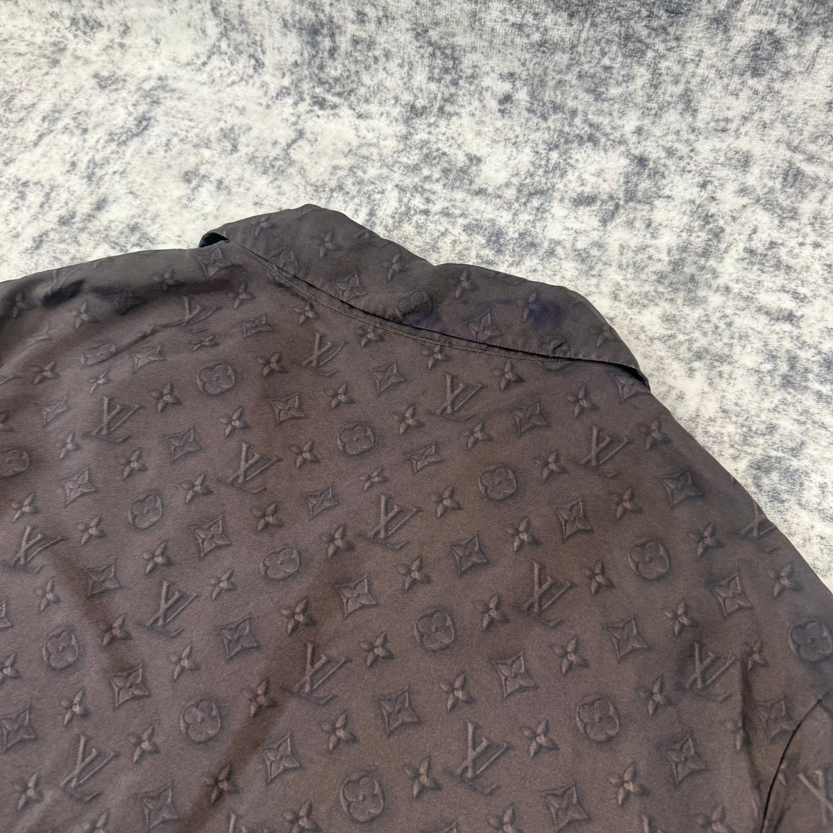 Louis Vuitton Printed Monogram Short-Sleeved Silk Shirt