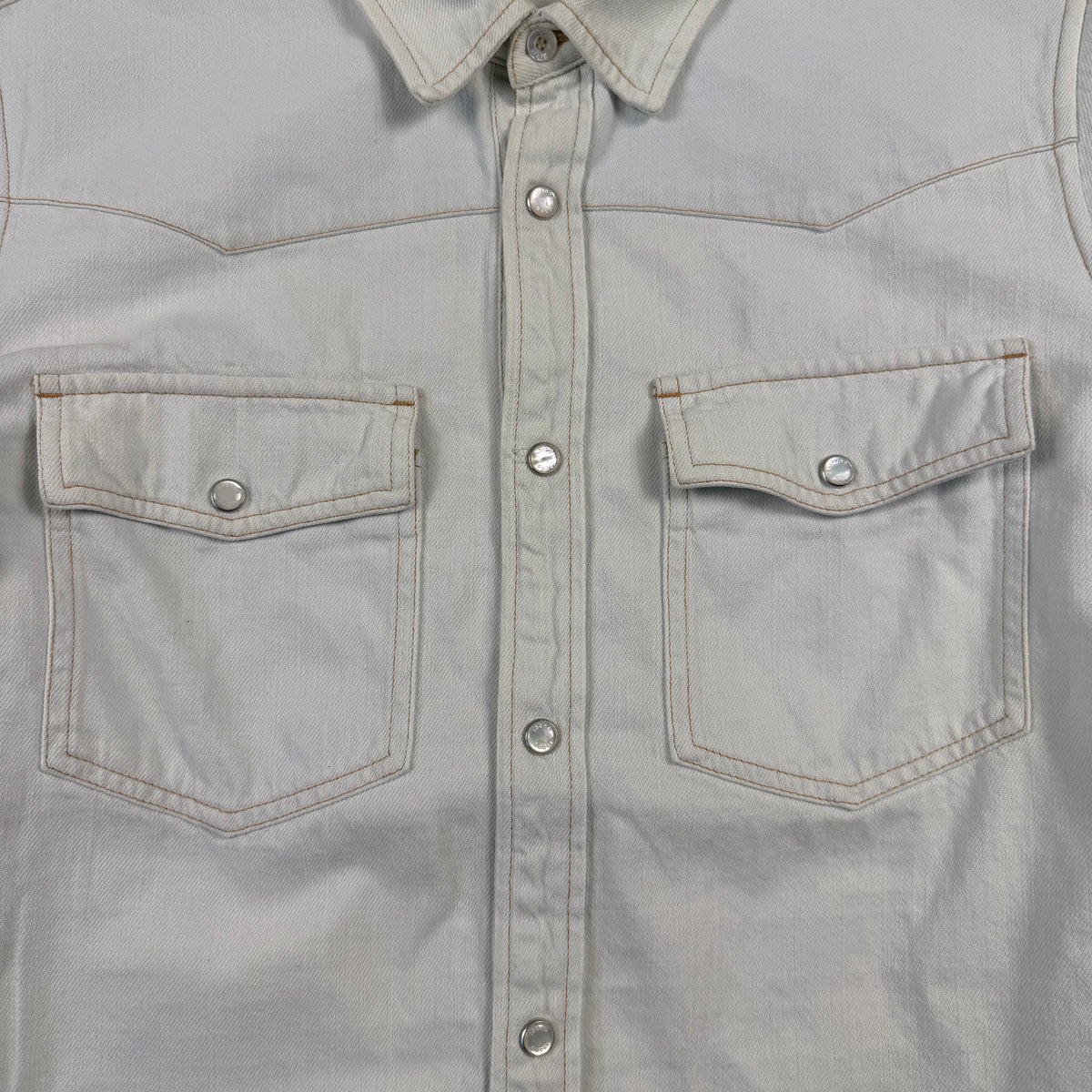 Gucci Washed Denim Western Pearl Snap Shirt