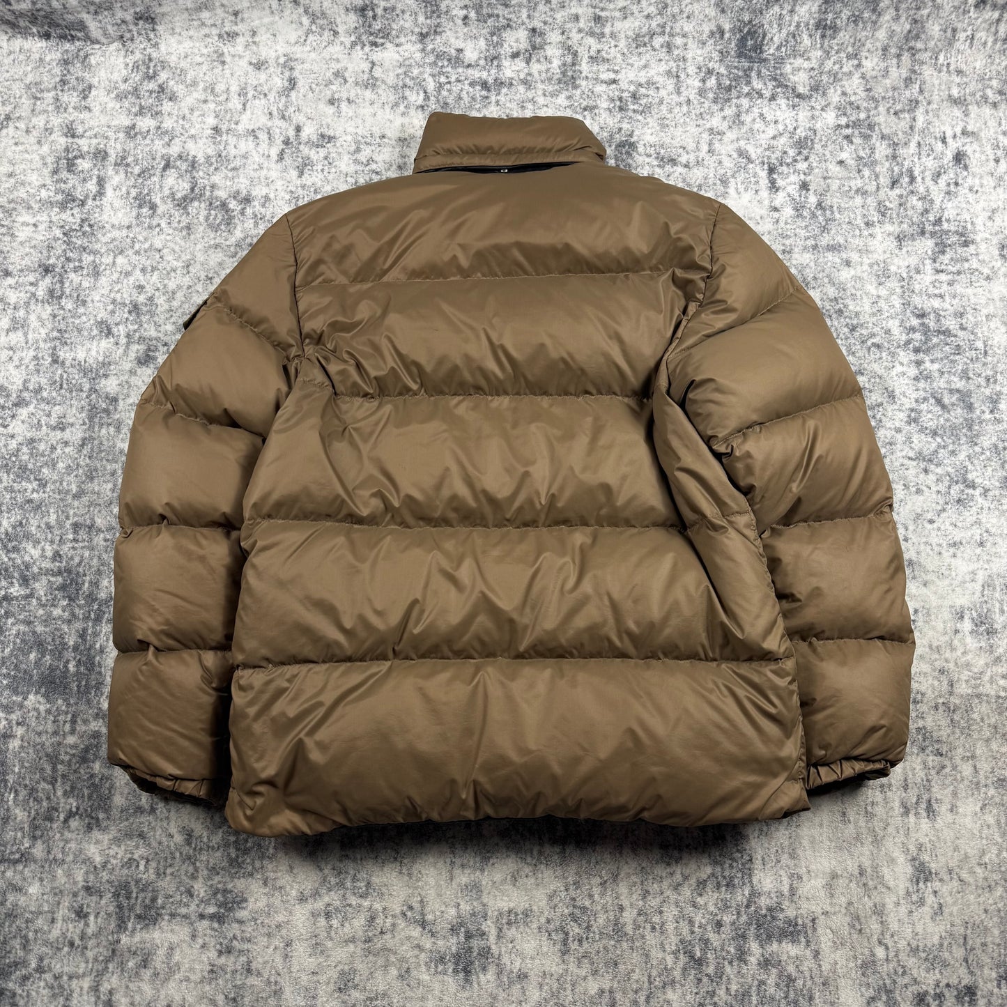 Moncler Vintage Brown Down Puffer Jacket With Sleeve Pocket