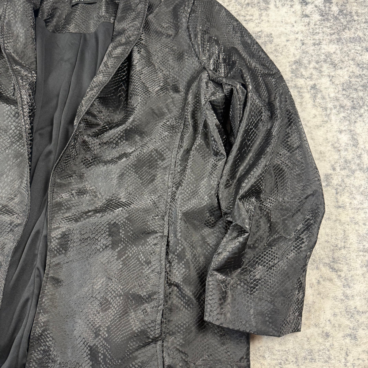 Gucci Vintage Black Snakeskin-Effect Textured Blazer