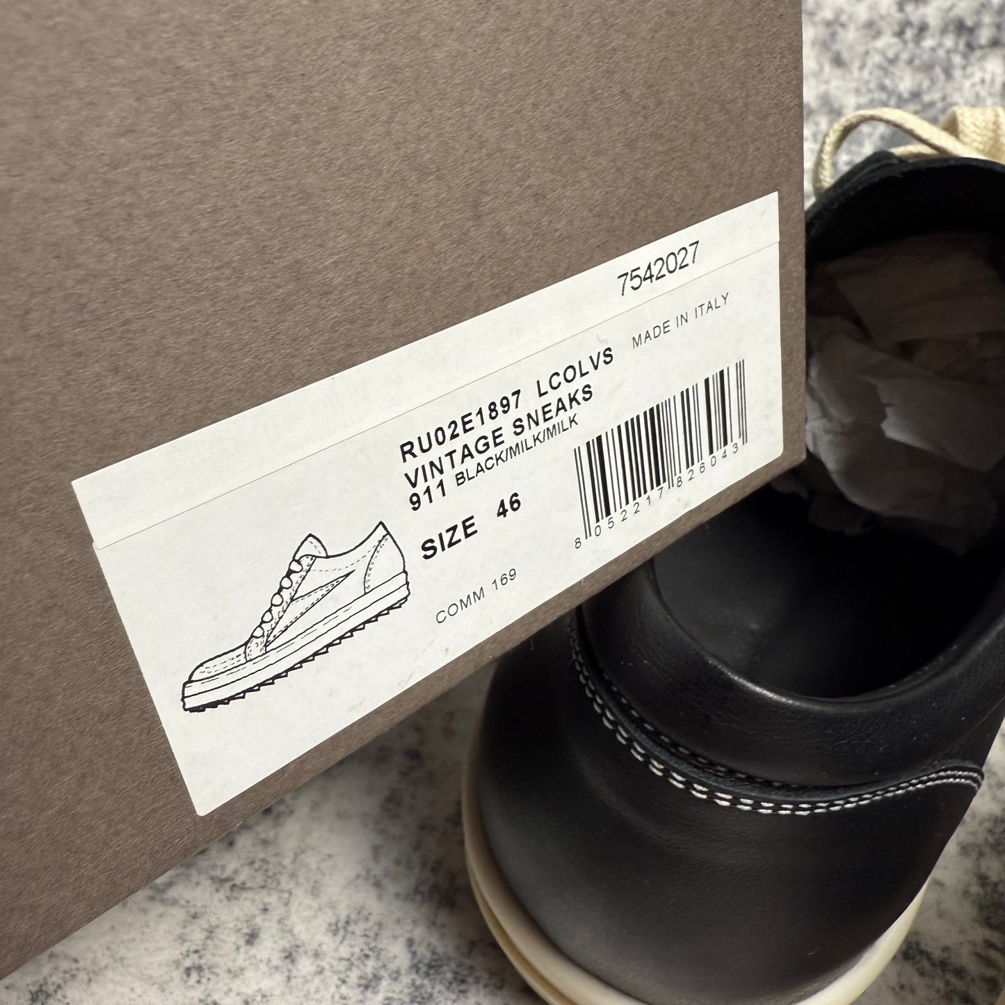 Rick Owens Vintage Vans Leather ‘Black’ Shoes