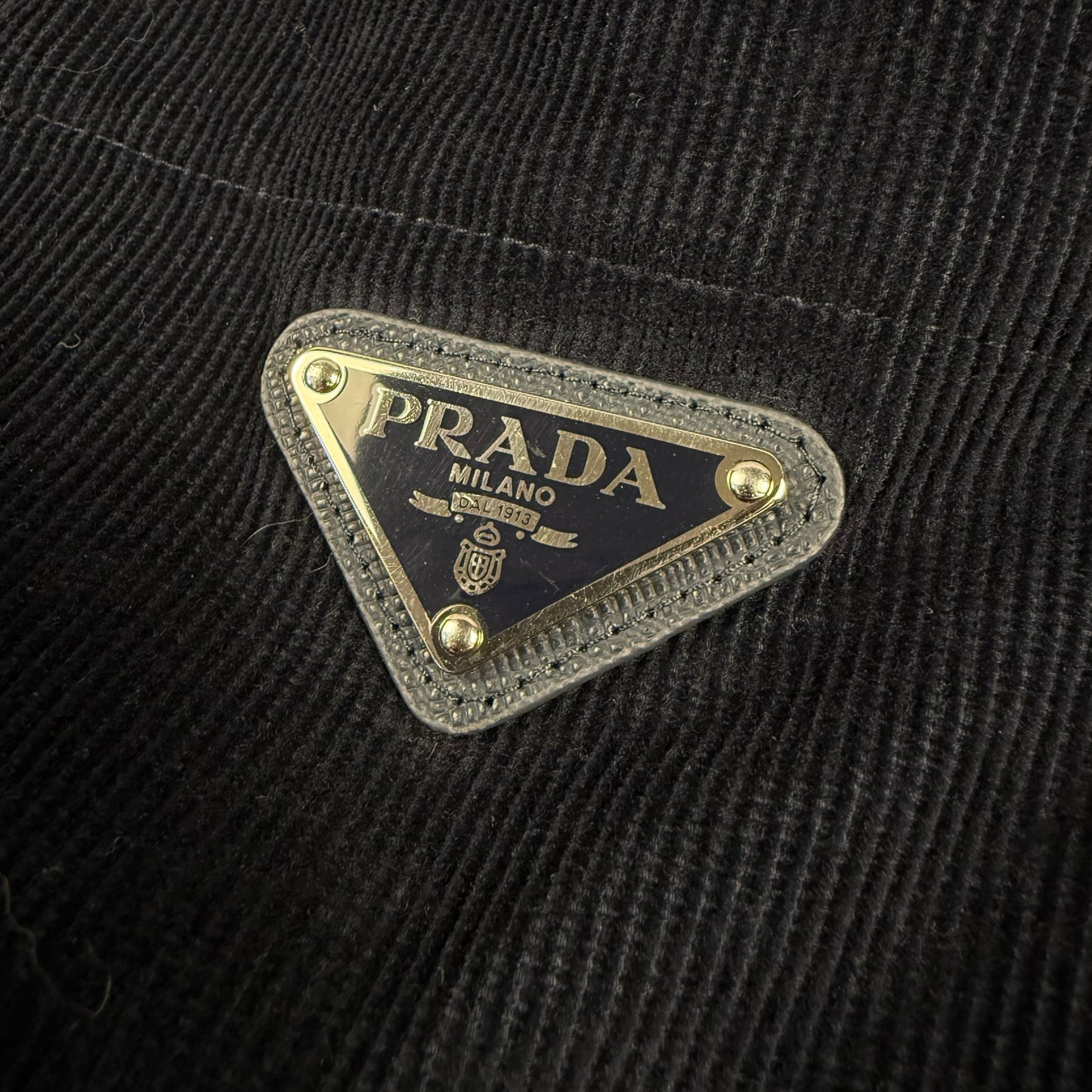 Prada Corduroy Logo Snap Button Up ‘Navy’ Shirt Jacket