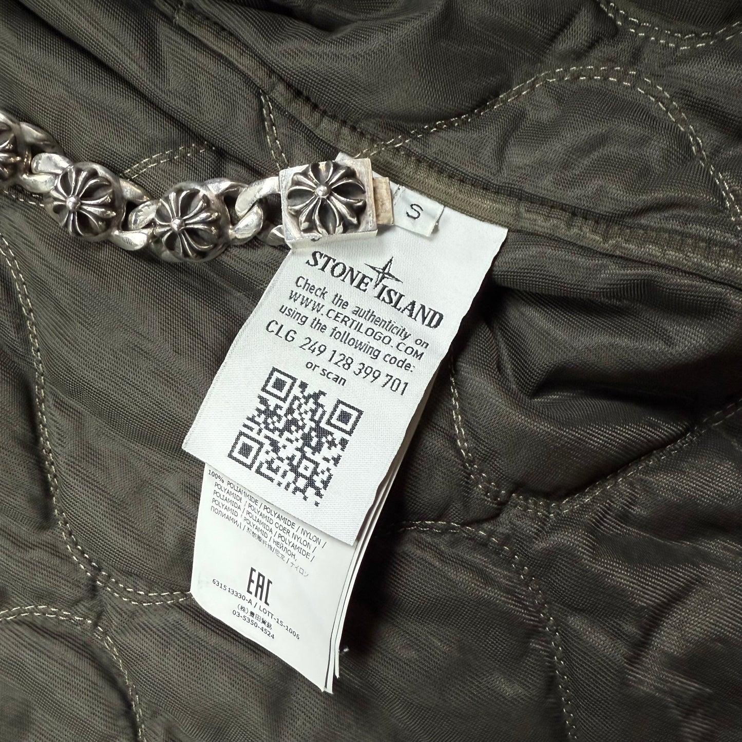 Stone Island Khaki Mussola Gommata Flight Jacket