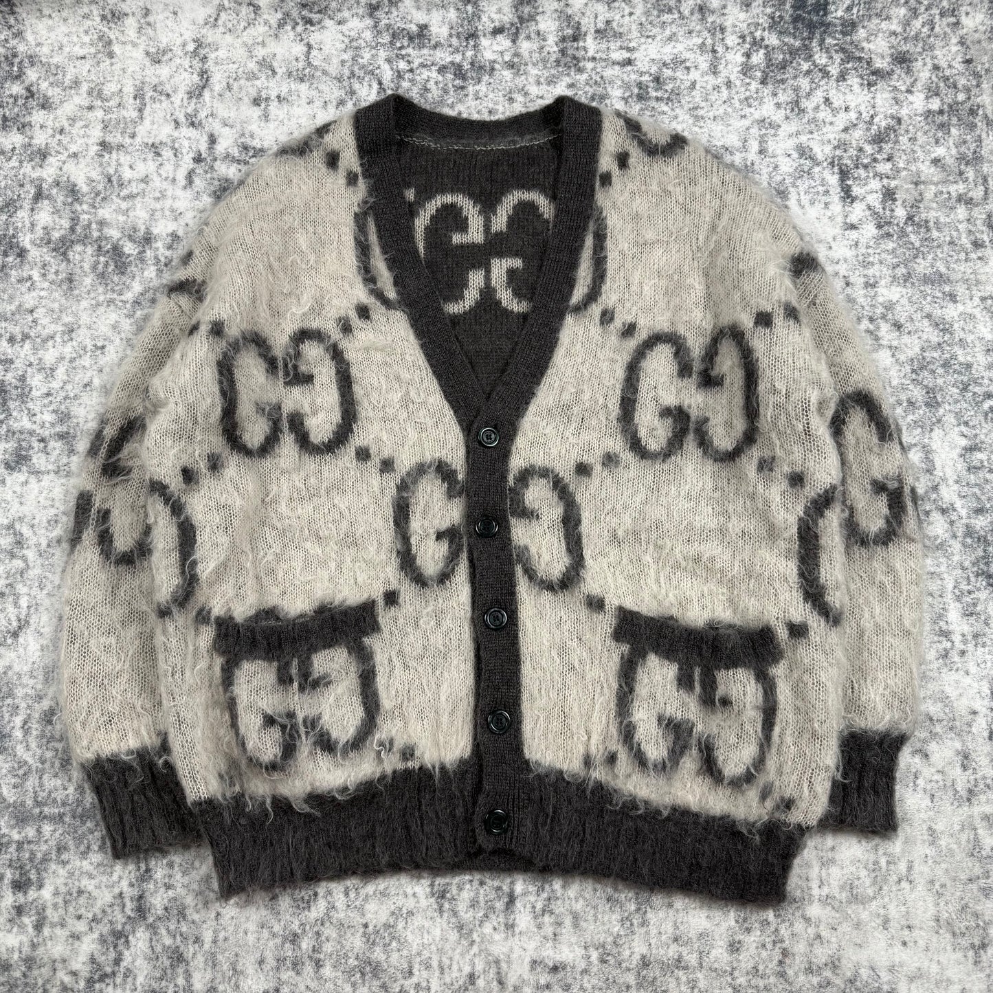 Gucci Reversible GG Mohair ‘Gray’ Cardigan