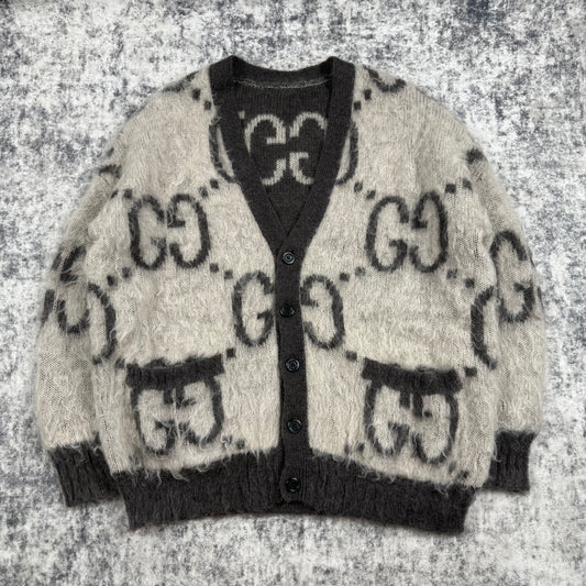 Gucci Reversible GG Mohair ‘Gray’ Cardigan