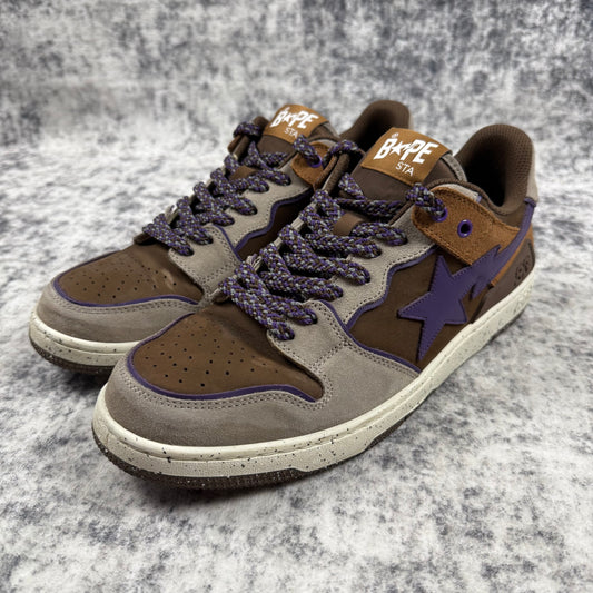 BAPE STA Low ‘Brown/Purple’ Leather Sneakers