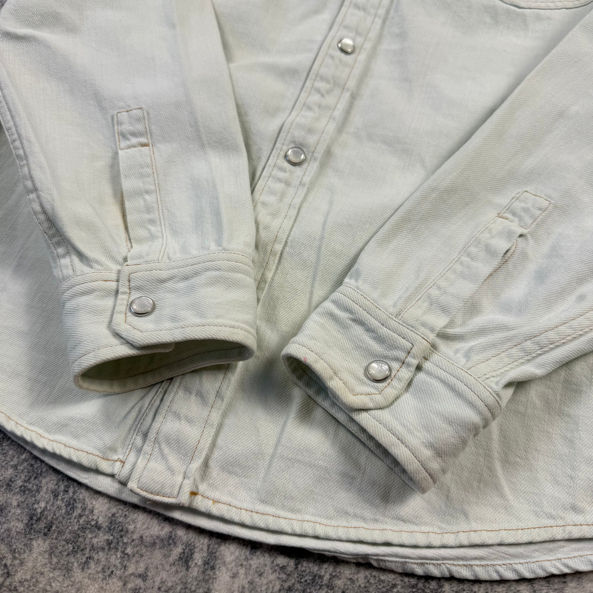 Gucci Washed Denim Western Pearl Snap Shirt