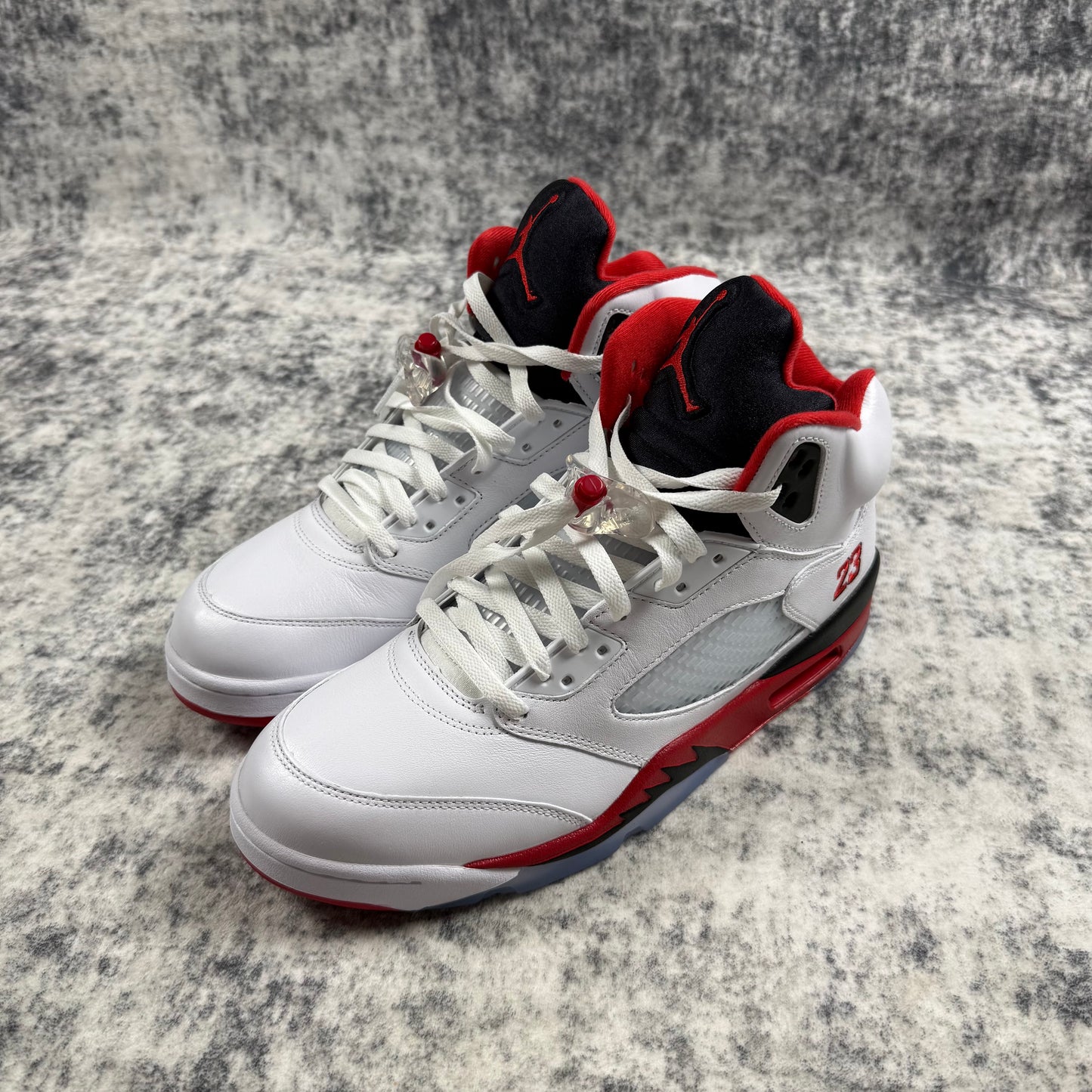 Jordan 5 Retro Fire Red Black Tongue Shoes