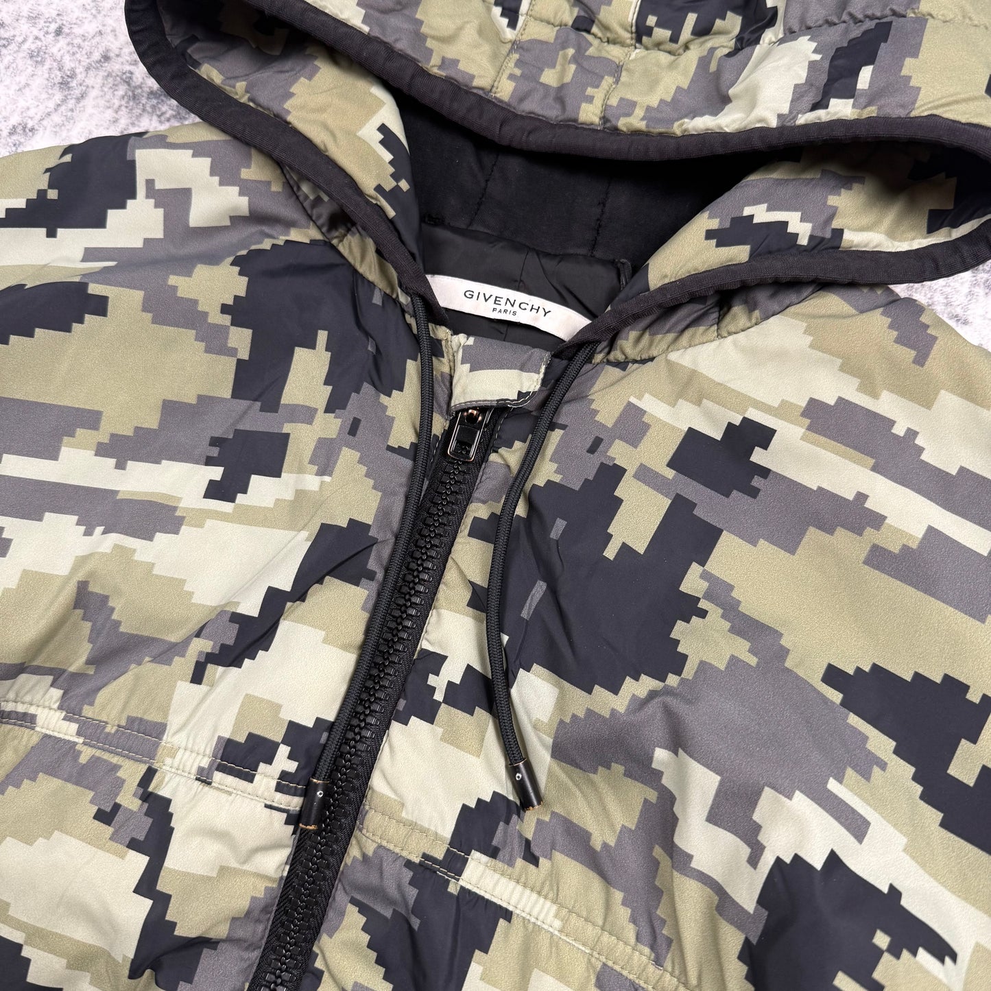Givenchy FW15 Digital Camo Hooded Puffer Jacket