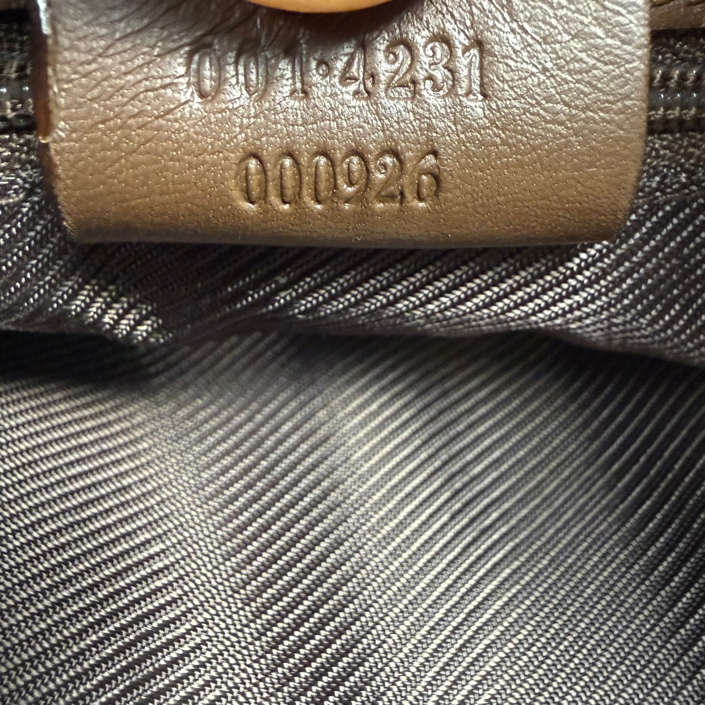 Gucci GG Canvas Hobo Bag Brown Leather Trim