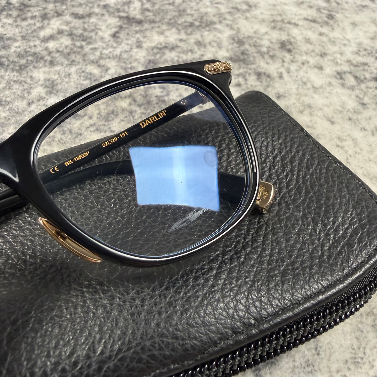 Chrome Hearts DARLIN Black Acetate & 18K Gold Glasses