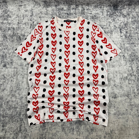Dolce & Gabbana Heart & Polka Dot All-Over Print T-Shirt
