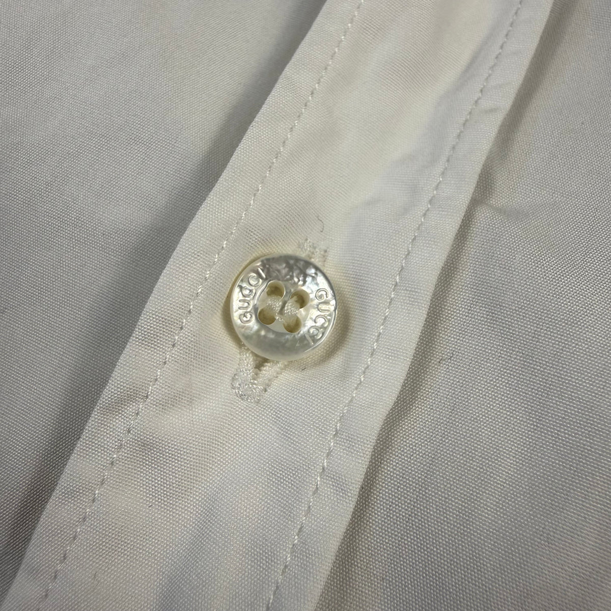 Gucci Kingsnake Embroidered Collar ʼWhiteʼ Button Up Shirt