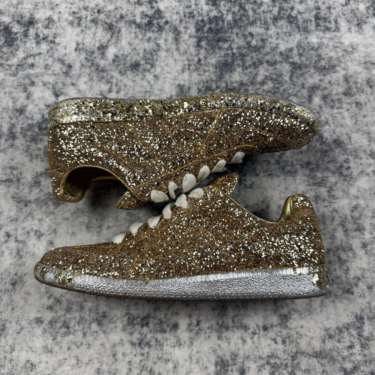 Maison Margiela Gold Glitter Replica Sneakers