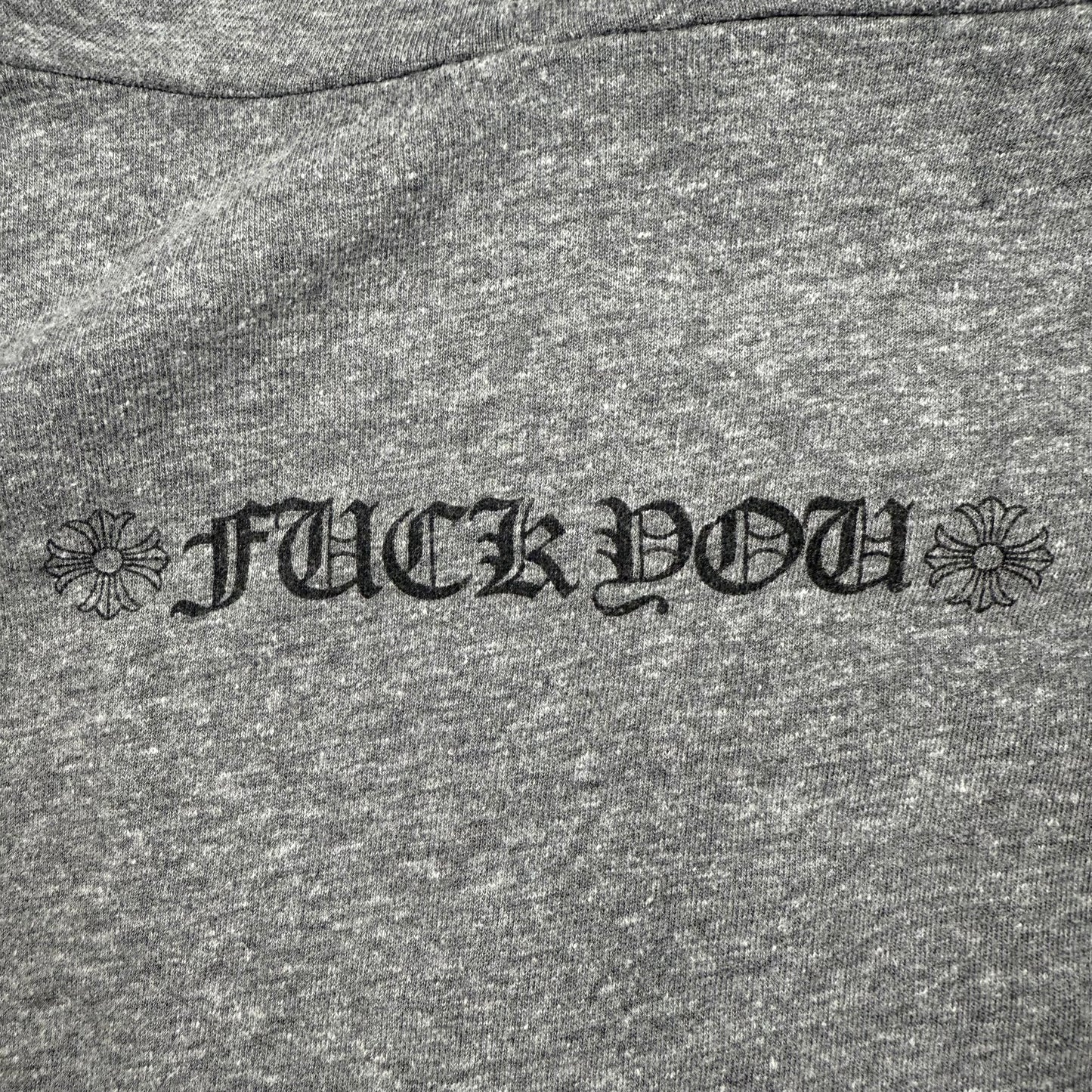 Chrome Hearts T-Bar F*** You Zip-Up Hoodie Heather Grey