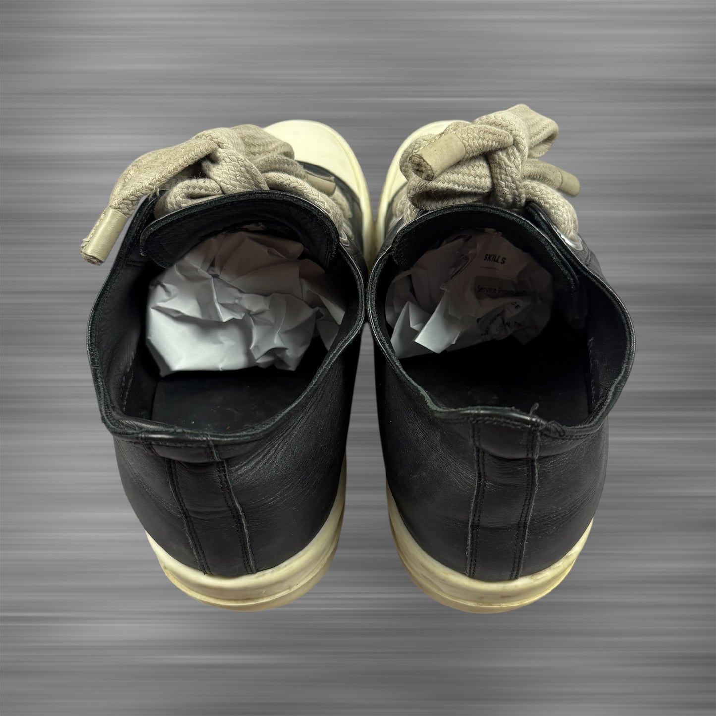 Rick Owens Jumbo Lace Leather Low 'Black Milk' Shoes