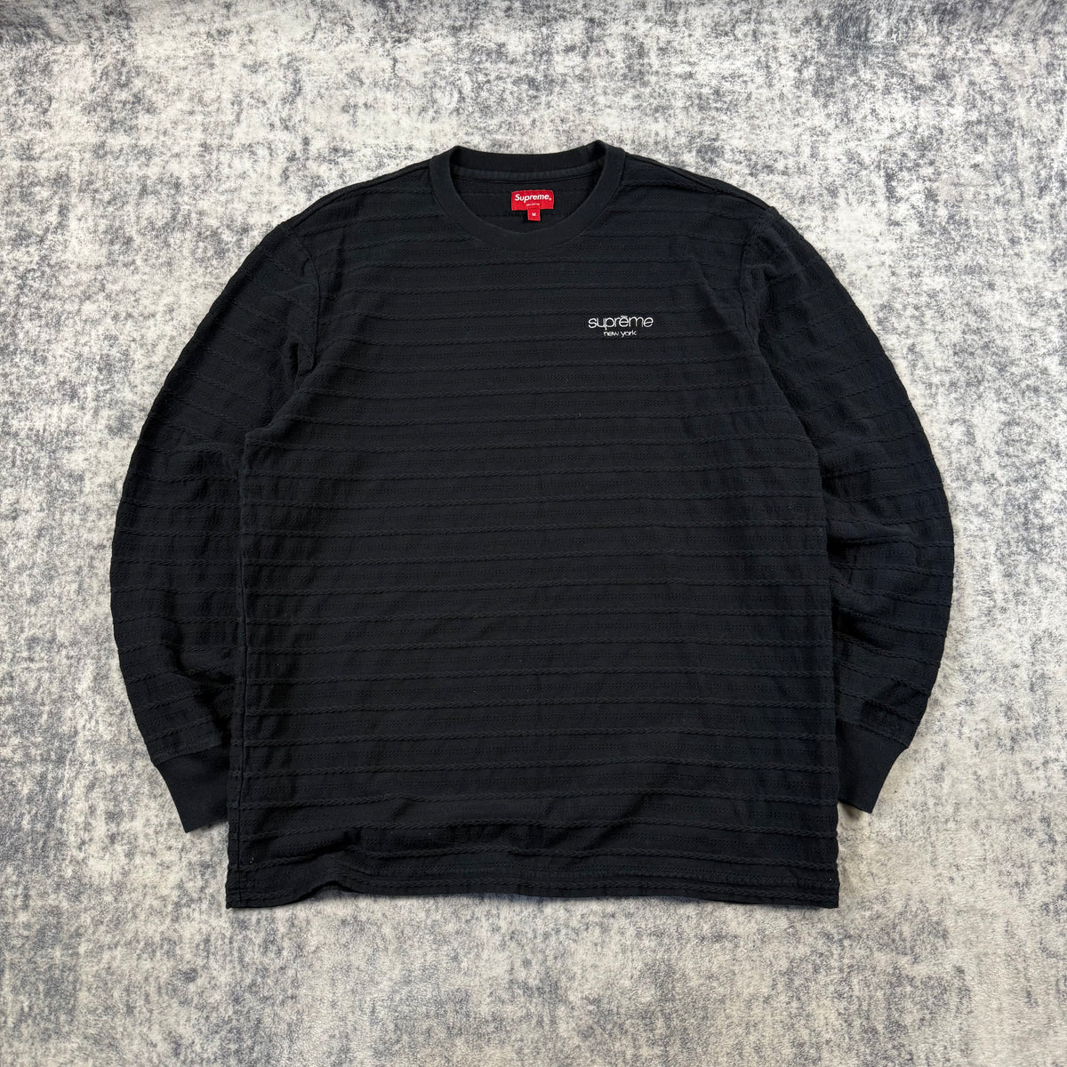 Supreme SS18 Rope Stripe ‘Black’ Long Sleeve
