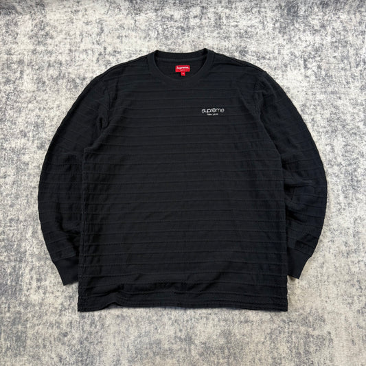 Supreme SS18 Rope Stripe ‘Black’ Long Sleeve