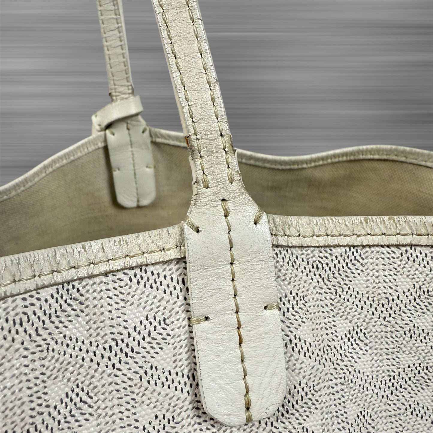 Goyard St. Louis PM Tote Bag Coated Canvas Leather White