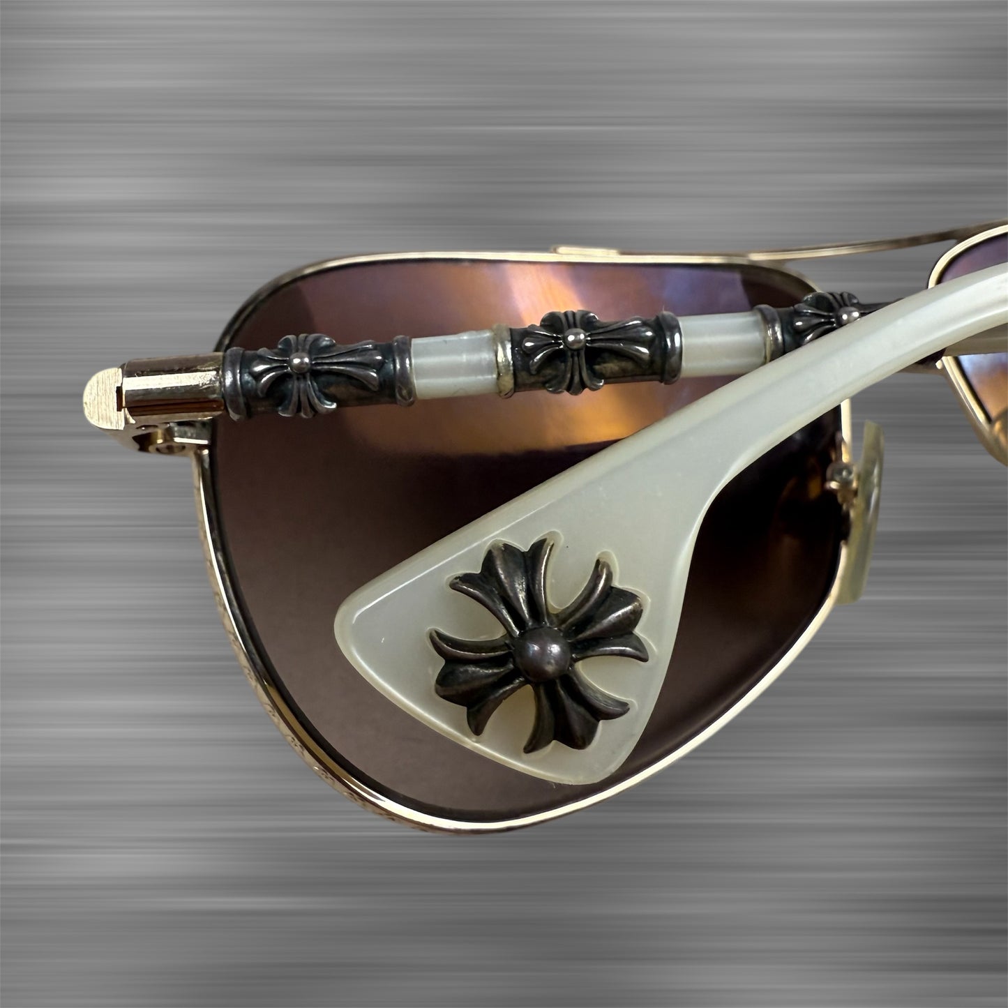 Chrome Hearts ‘Beast BBC’ White Gold/.925 Silver Sunglasses