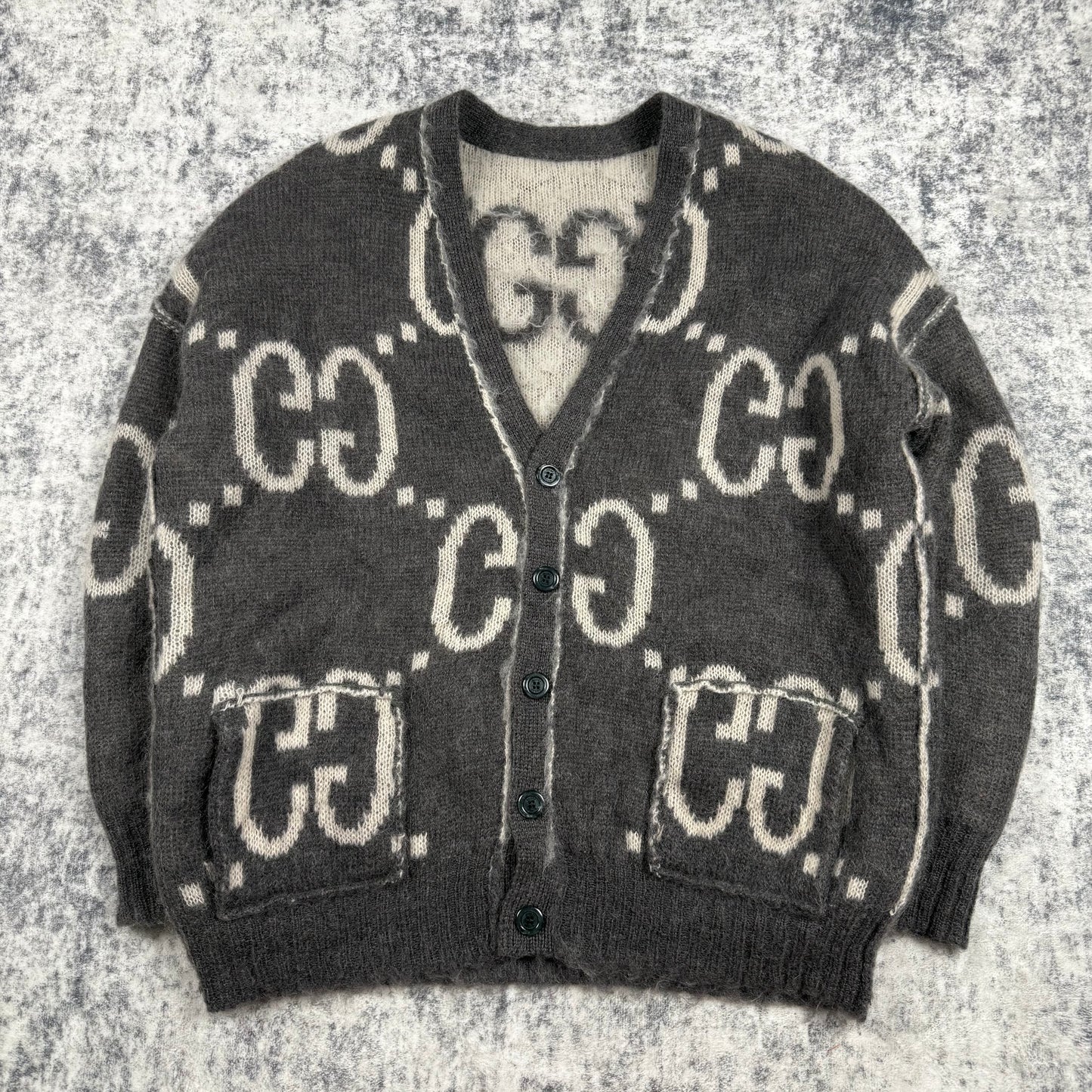 Gucci Reversible GG Mohair ‘Gray’ Cardigan