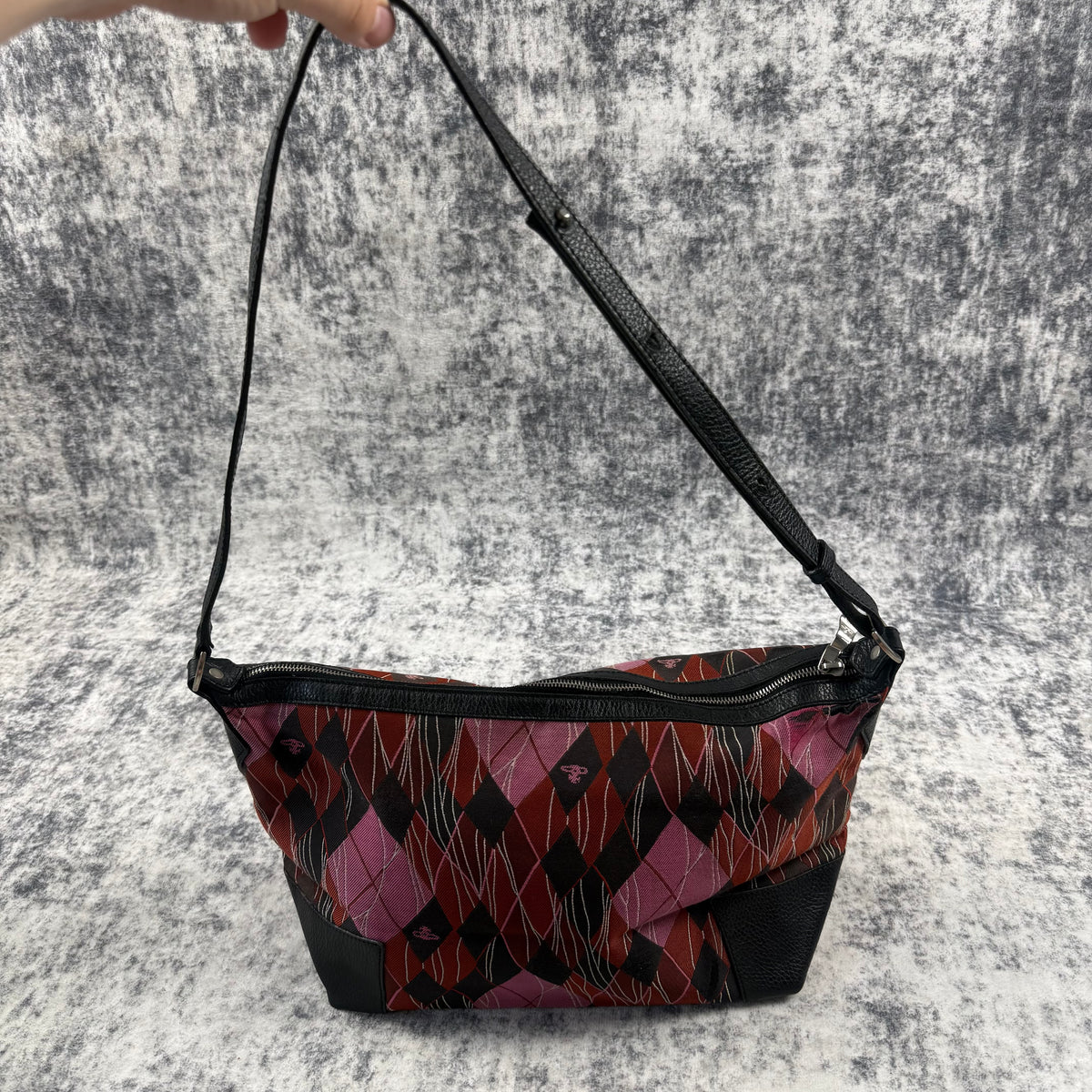 Vivienne Westwood Vintage Argyle Jacquard Orb Shoulder Bag