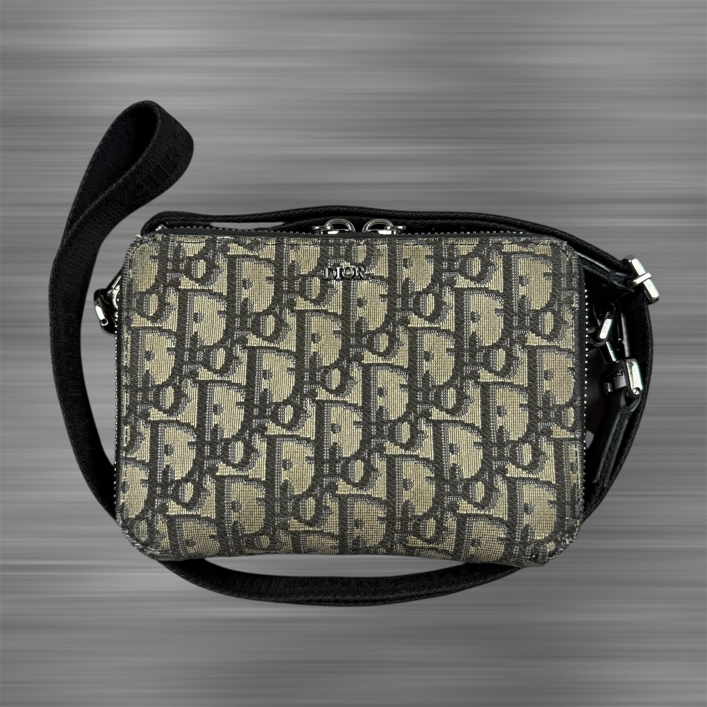 Dior 2020 Oblique Jacquard Zipped Pouch Crossbody