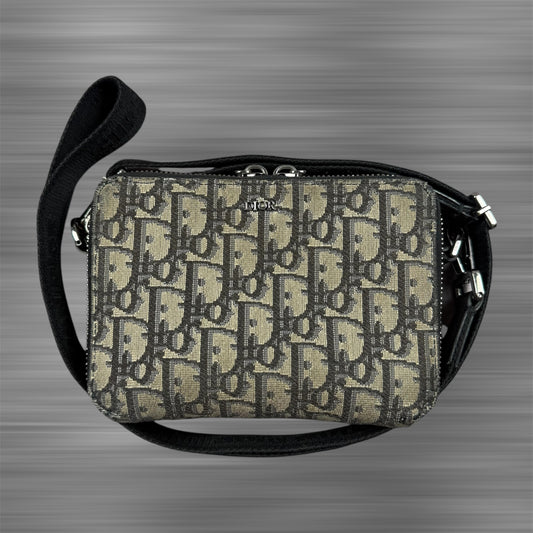 Dior 2020 Oblique Jacquard Zipped Pouch Crossbody