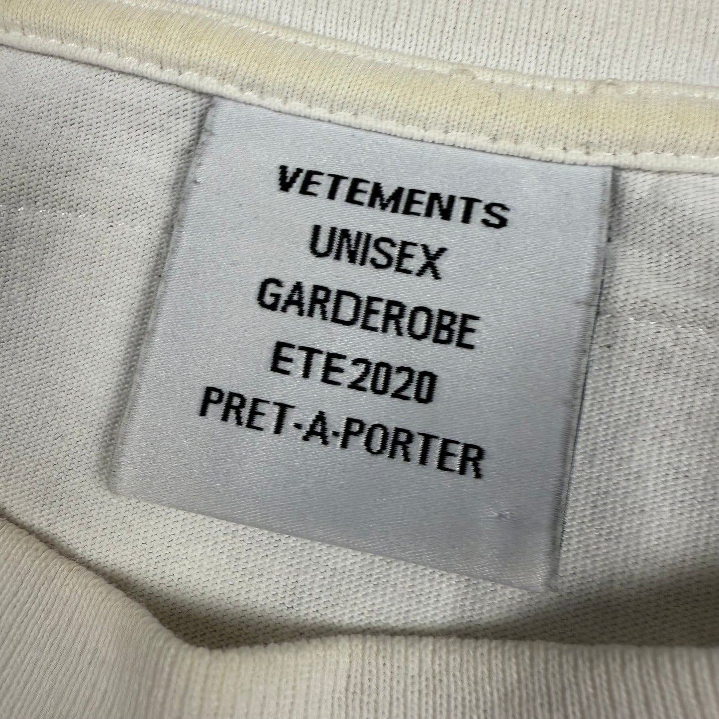 Vetements 2020 Shipping Label ‘White’ T-Shirt