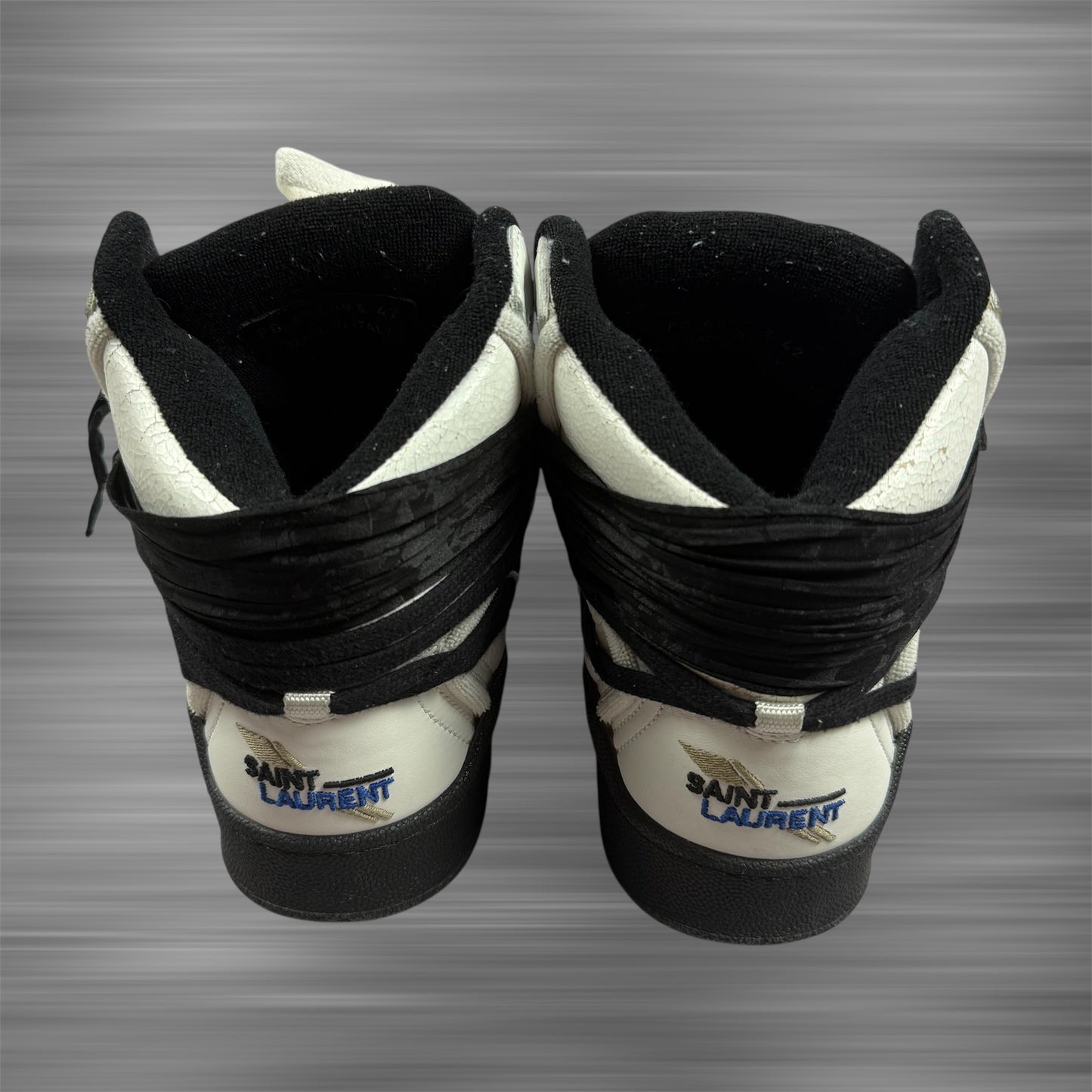 Saint Laurent Smith Grained Leather ‘White/Black’ Shoes