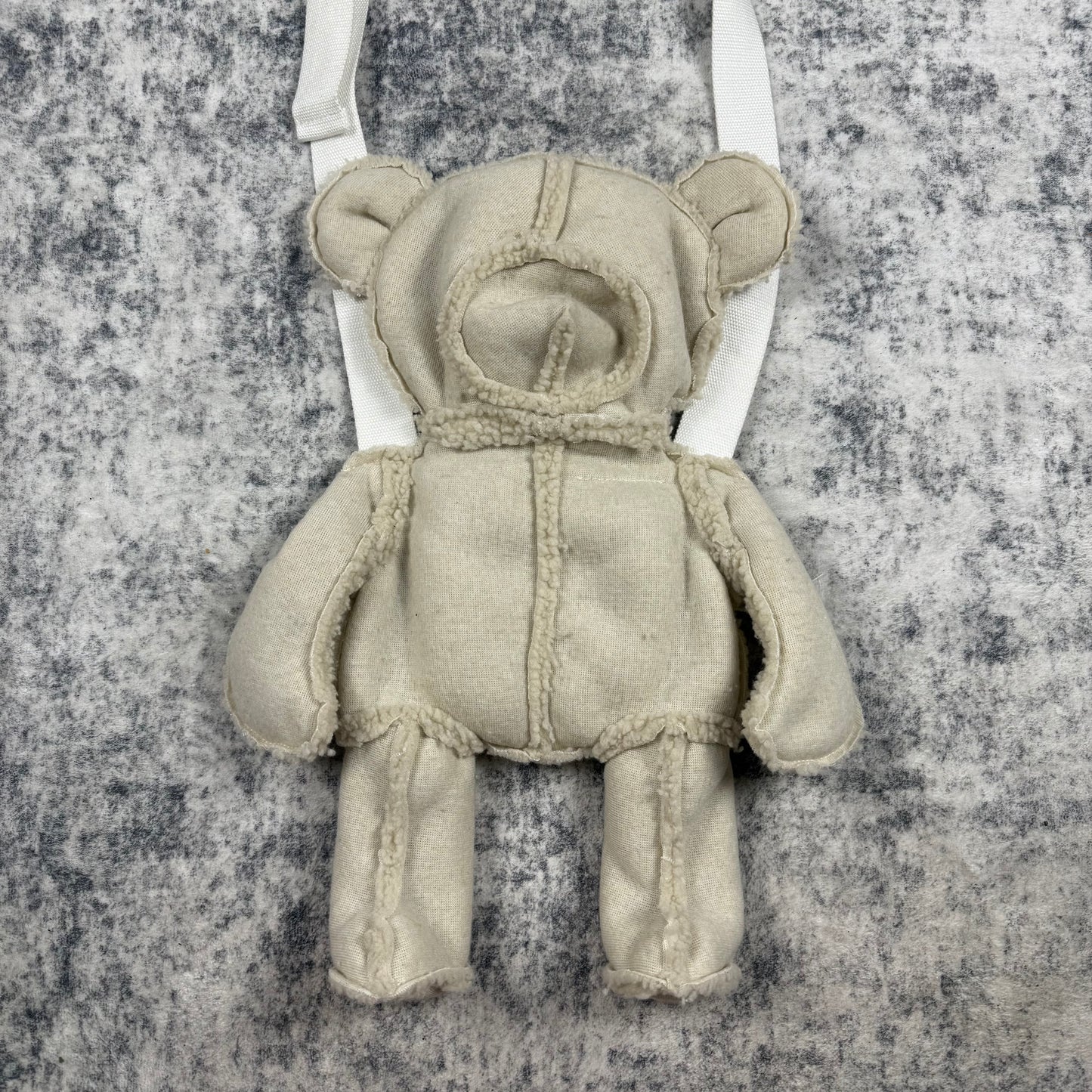 MM6 Maison Margiela Teddy Bear Faux Shearling Backpack Cream White