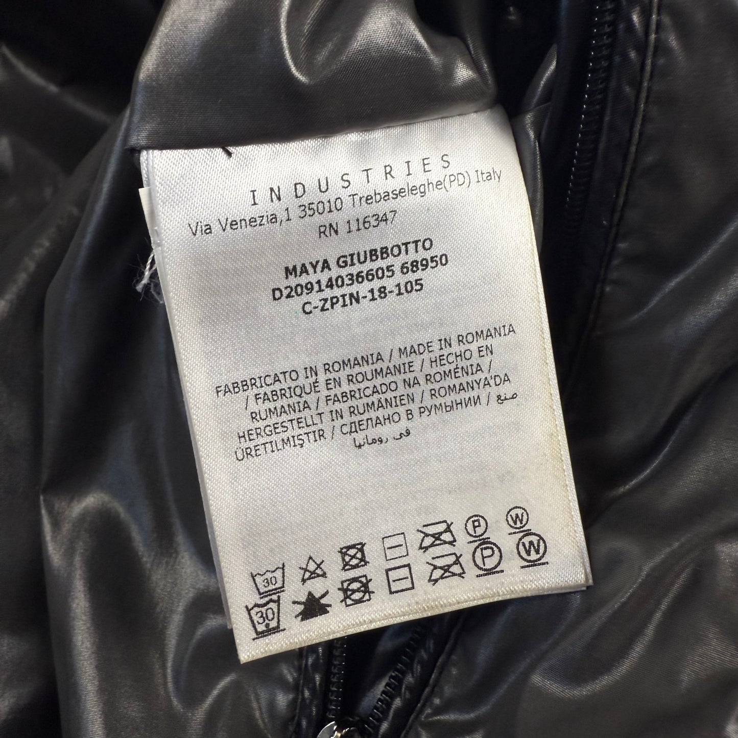 Moncler Maya Giubbotto Black Lacquer Nylon Down Puffer Jacket
