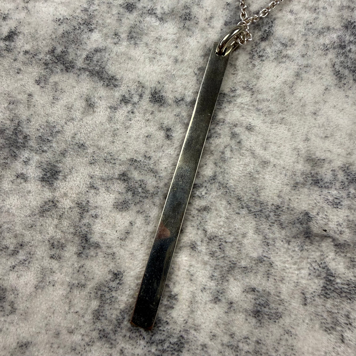 Parts of Four Polished Sterling Silver Long Plate Necklace