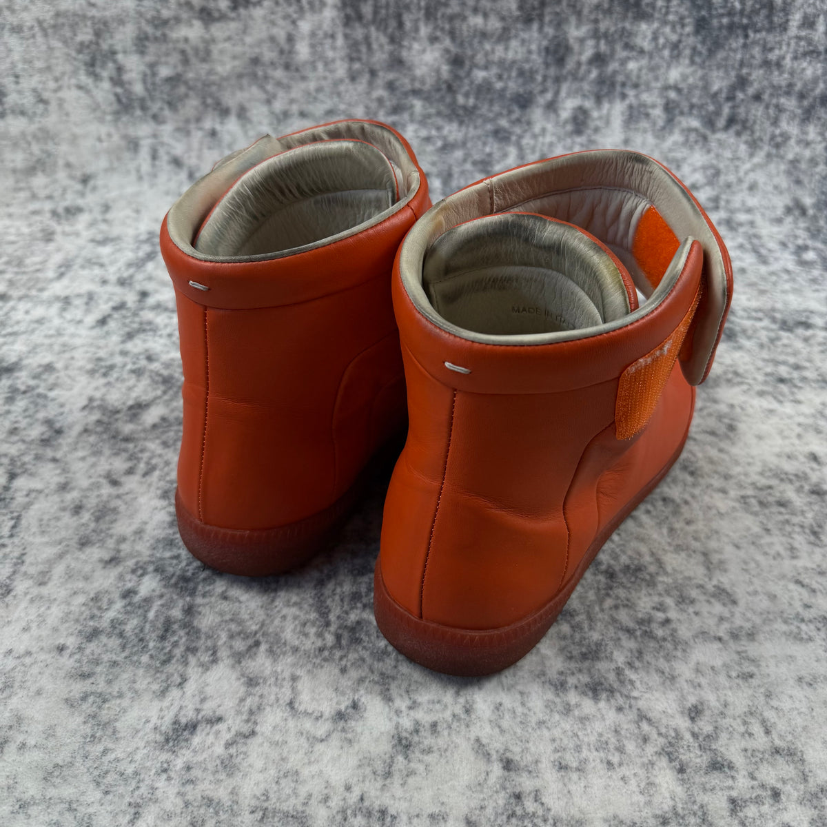 Maison Margiela Leather Future High-Top Orange Sneakers
