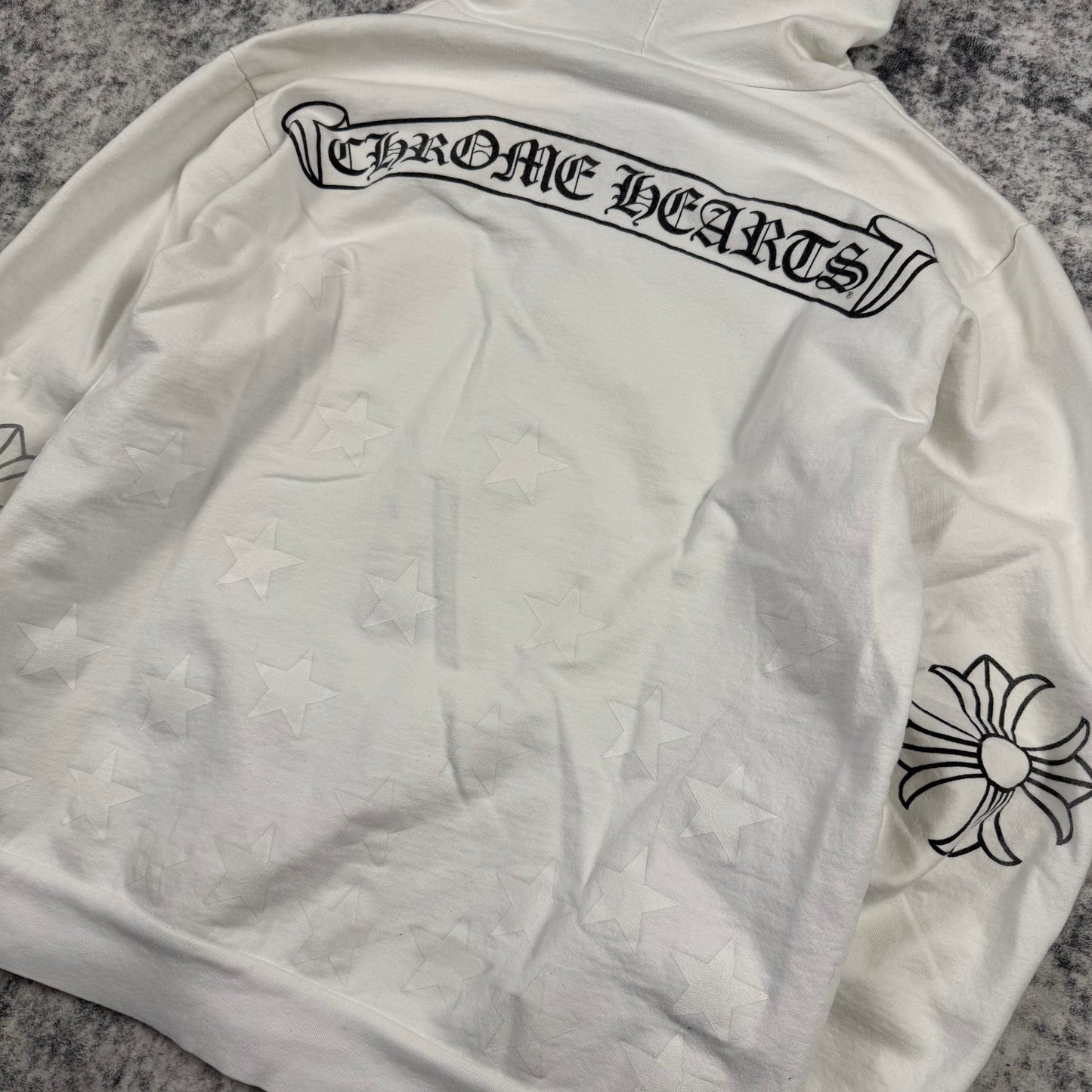 Chrome Hearts Vintage Horseshoe ‘White’ Zip Hoodie