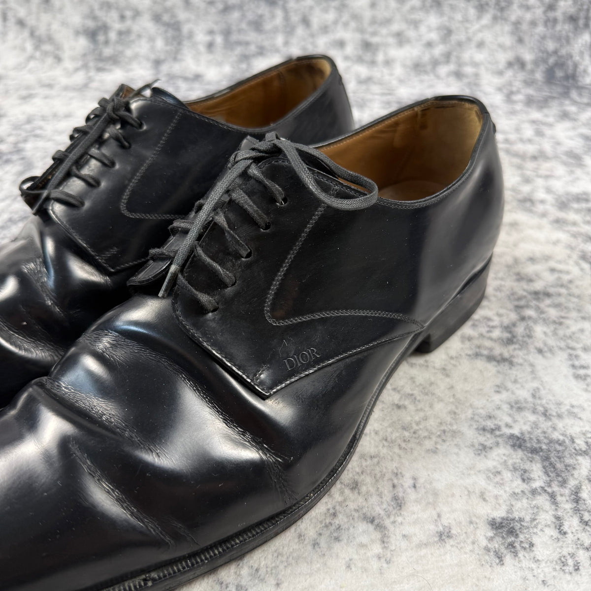 Dior Homme Black Leather Derby Shoes