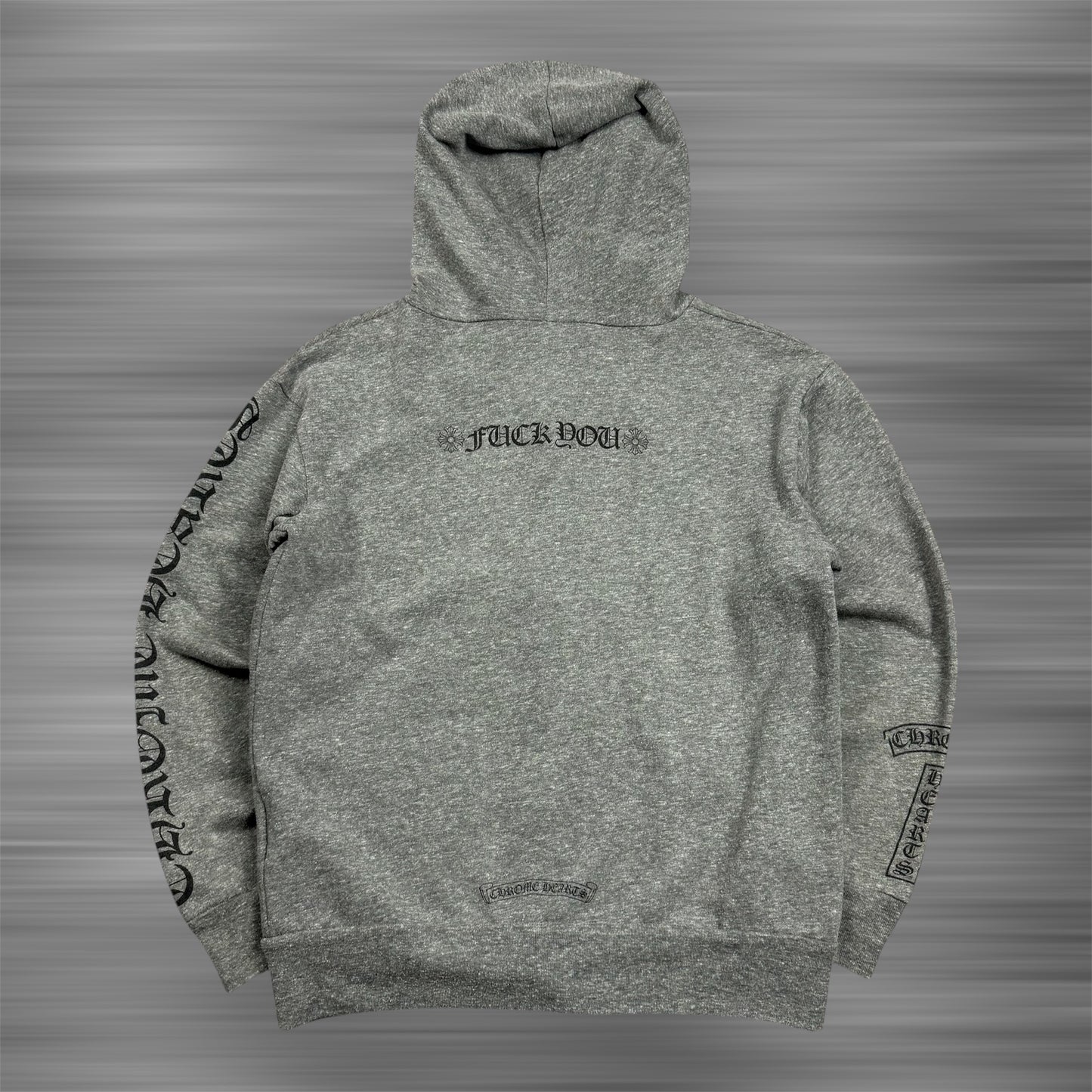 Chrome Hearts T-Bar F*** You Zip-Up Hoodie Heather Grey