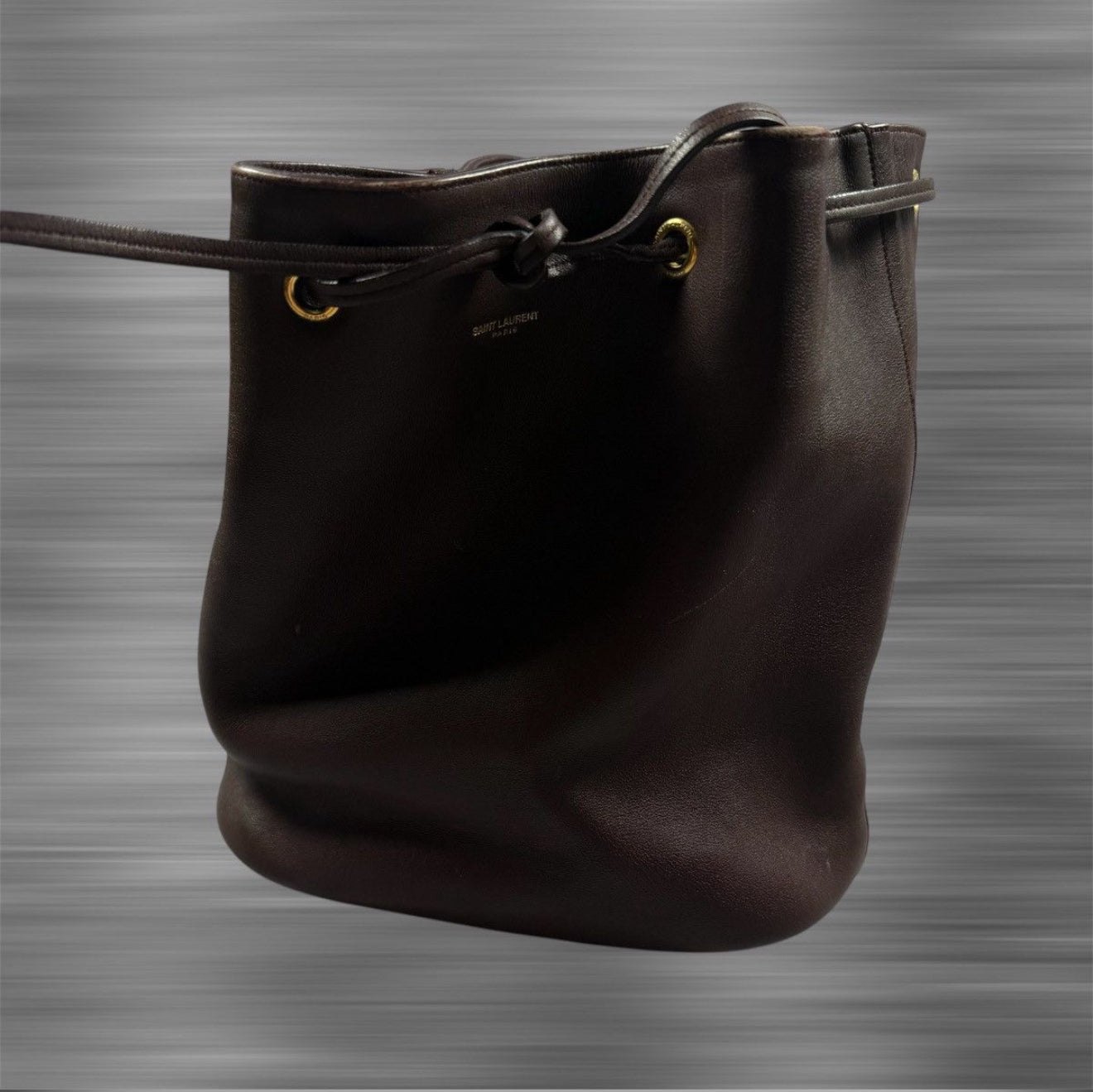 Saint Laurent Paris Oxblood/Burgundy Bucket Bag