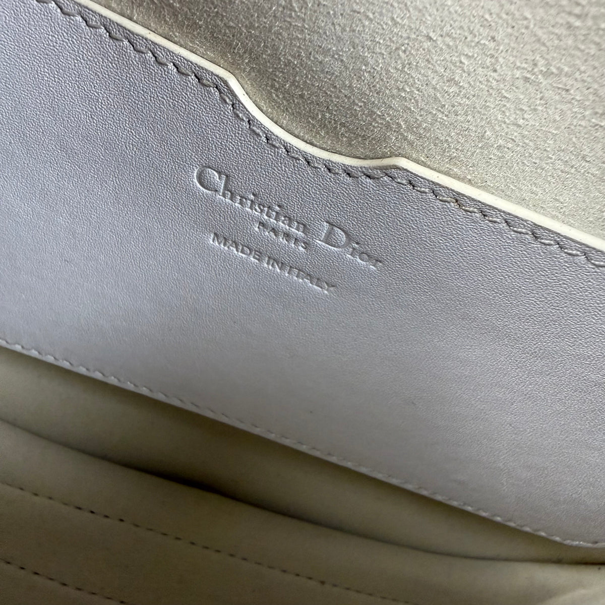 Christian Dior Medium Perforated Oblique Bobby Bag – White Calfskin